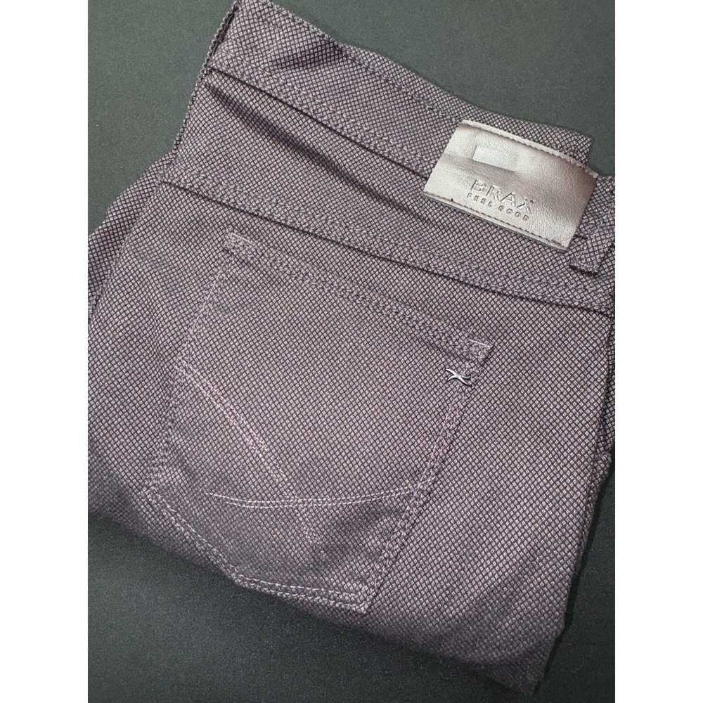 Brax Cooper Fancy Cotton 5 Pocket Pants Mens Size 36x30 Textured Burgundy